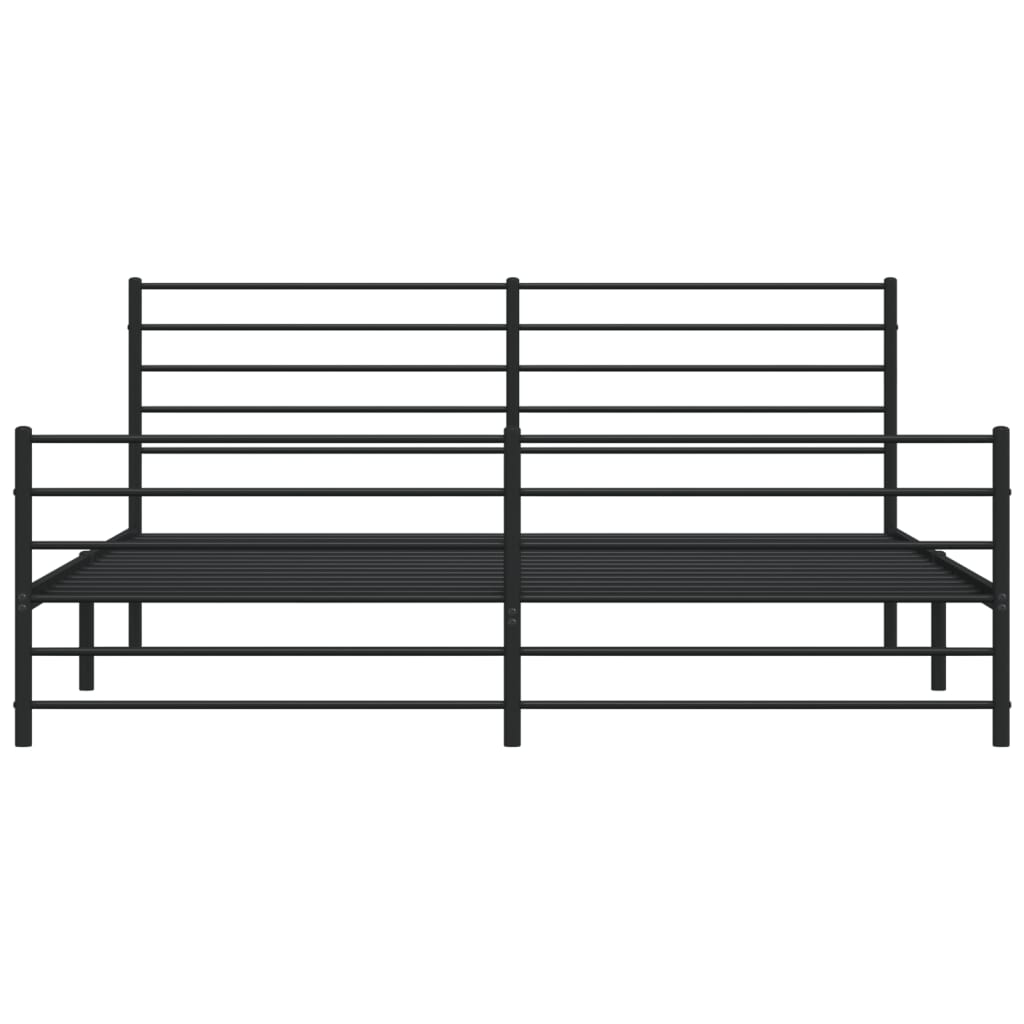 Giroletto con Testiera e Pediera Metallo Nero 200x200 cm