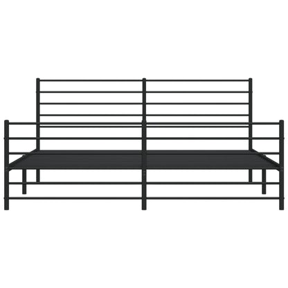Giroletto con Testiera e Pediera Metallo Nero 200x200 cm