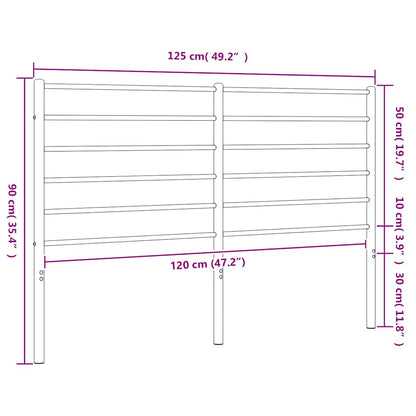 Testiera di Ricambio in Metallo Nero 120 cm | homemem39