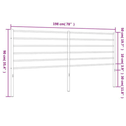 Testiera in Metallo Nero 193 cm - homemem39