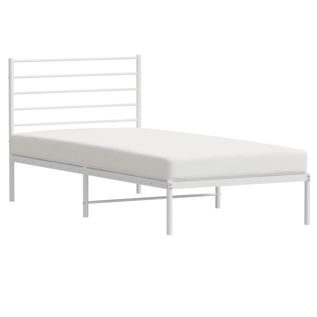 Giroletto senza Materaso con Testiera Metallo Bianco 75x190 cm