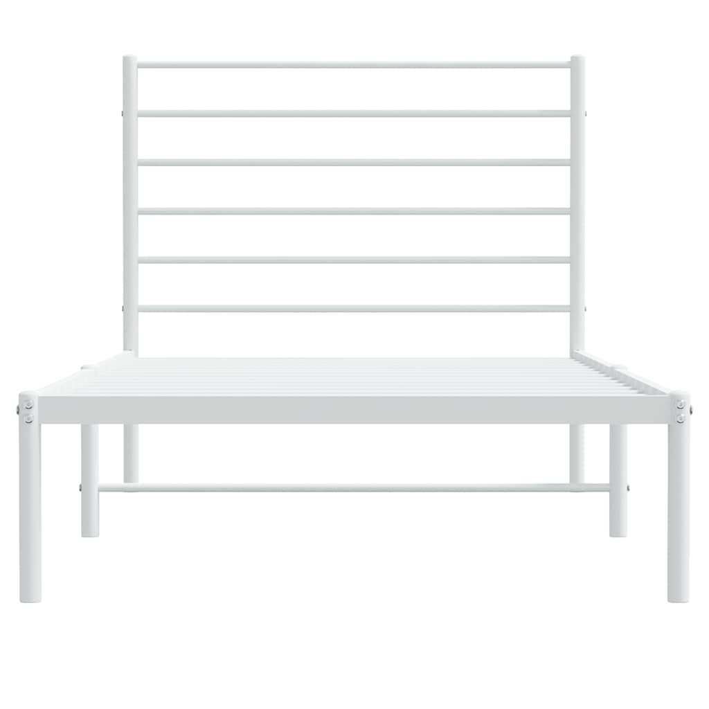 Giroletto senza Materaso con Testiera Metallo Bianco 75x190 cm