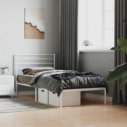 Giroletto con Testiera Metallo Bianco 80x200 cm | homemem39