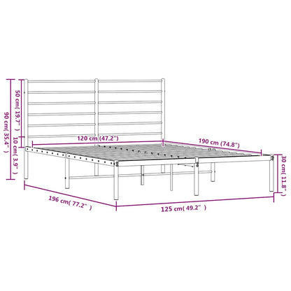 Giroletto con Testiera Metallo Bianco 120x190 cm | homemem39