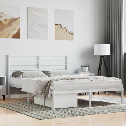 Giroletto con Testiera Metallo Bianco 120x190 cm | homemem39