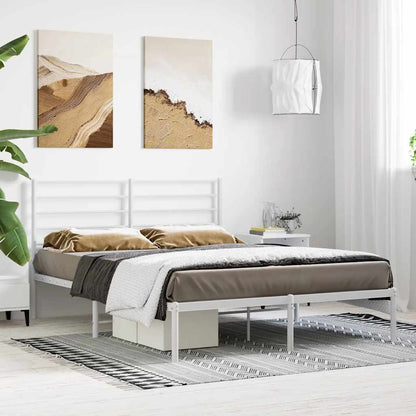 Giroletto con Testiera in Metallo Bianco 120x200 cm