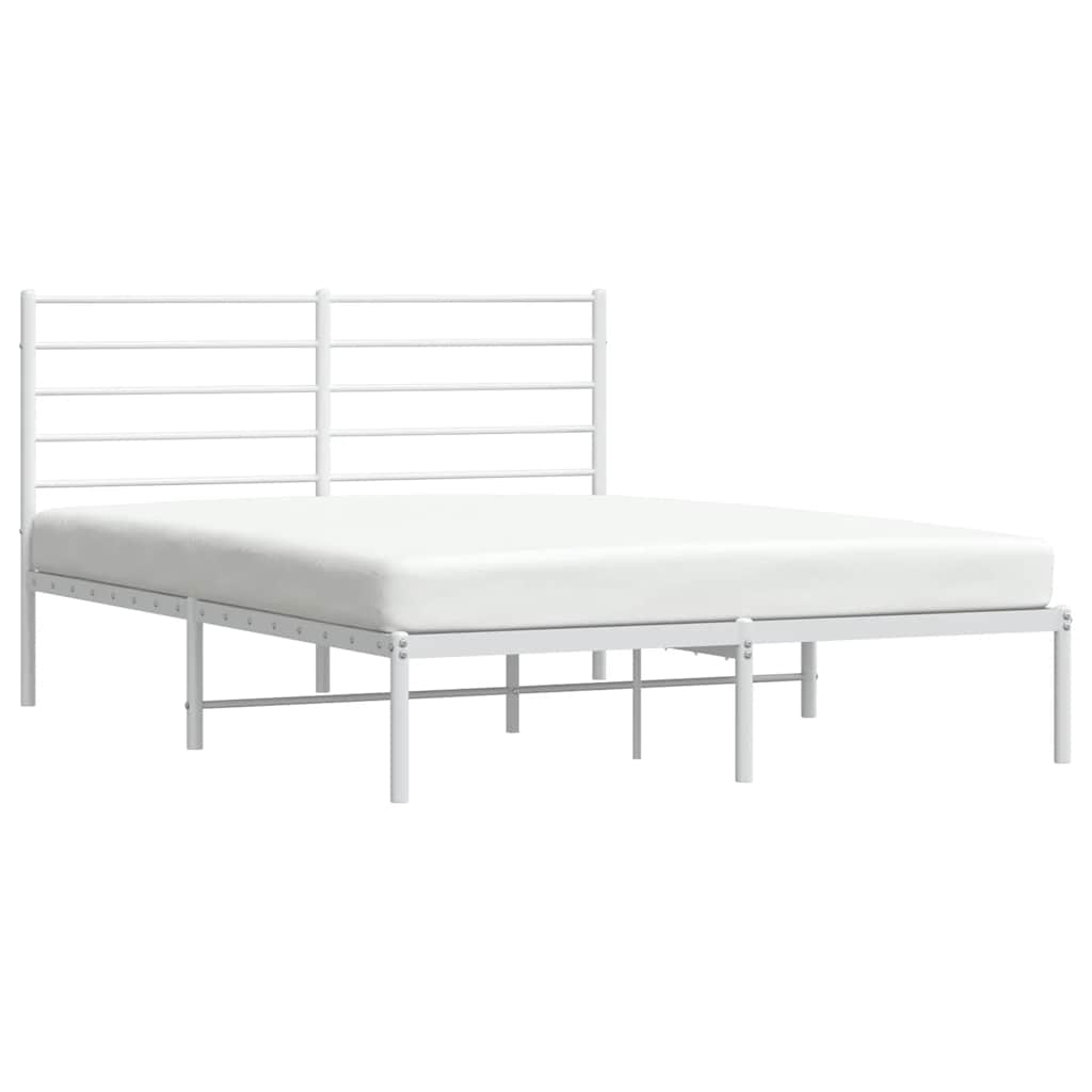 Giroletto con Testiera in Metallo Bianco 120x200 cm