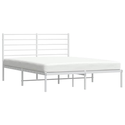 Giroletto con Testiera in Metallo Bianco 120x200 cm