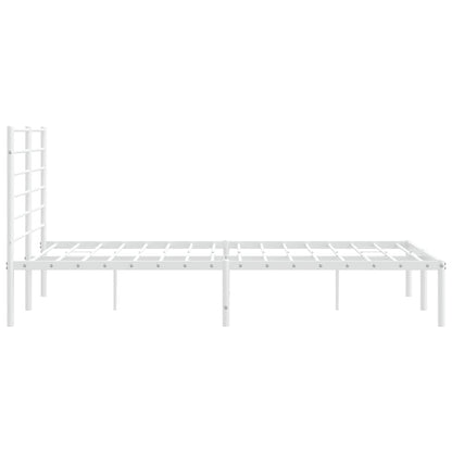 Giroletto con Testiera in Metallo Bianco 120x200 cm