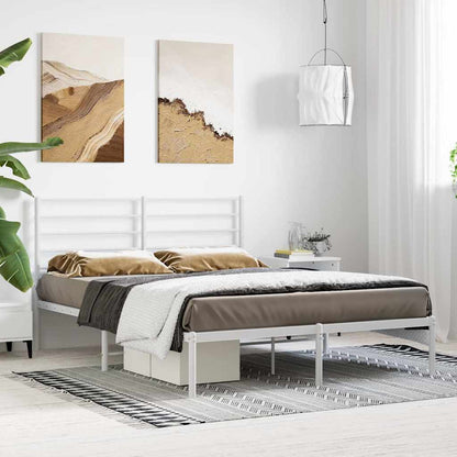 Giroletto con Testiera Metallo Bianco 140x190 cm