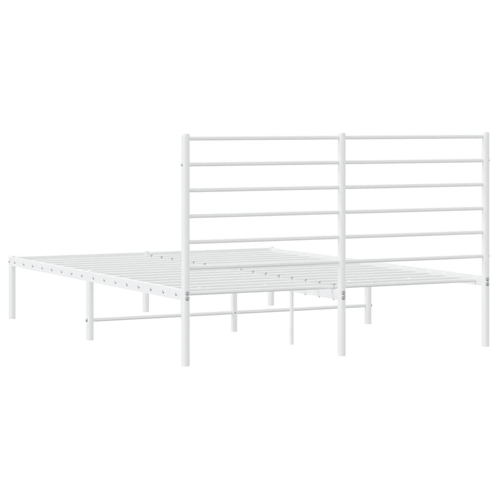 Giroletto con Testiera Metallo Bianco 140x190 cm