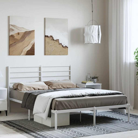 Giroletto con Testiera Metallo Bianco 150x200 cm