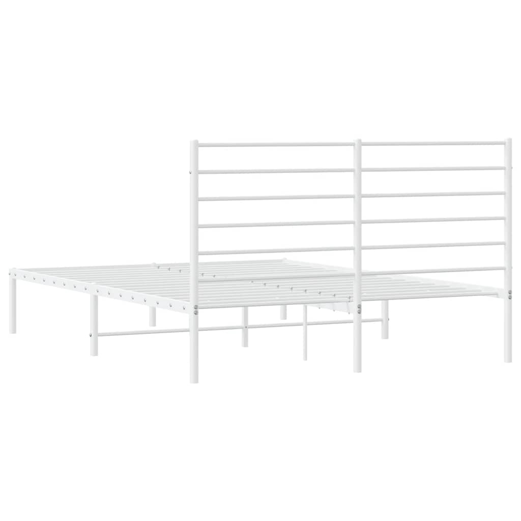 Giroletto con Testiera Metallo Bianco 160x200 cm | homemem39