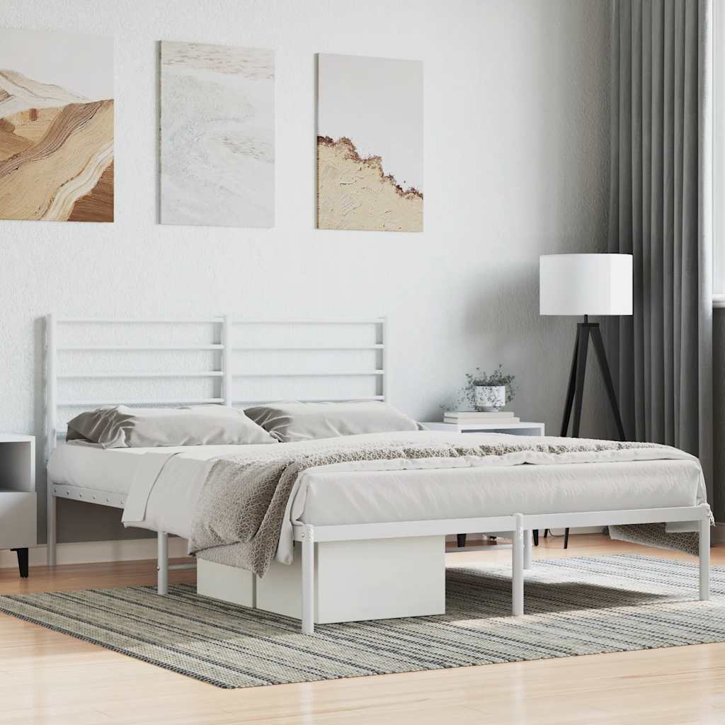 Giroletto con Testiera Metallo Bianco 160x200 cm | homemem39