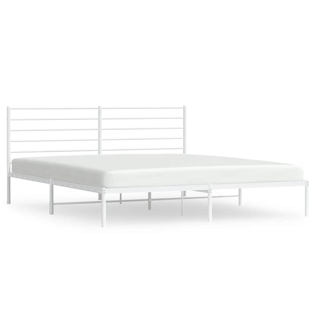 Giroletto con Testiera Metallo Bianco 180x200 cm