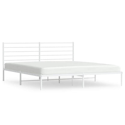 Giroletto con Testiera Metallo Bianco 180x200 cm