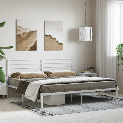 Giroletto con Testiera Metallo Bianco 180x200 cm