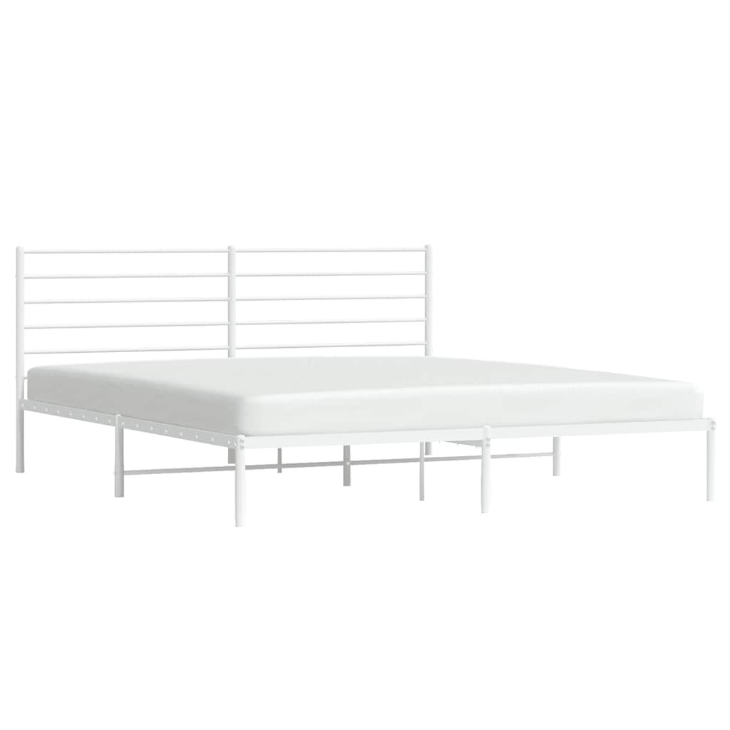 Giroletto con Testiera Metallo Bianco 180x200 cm