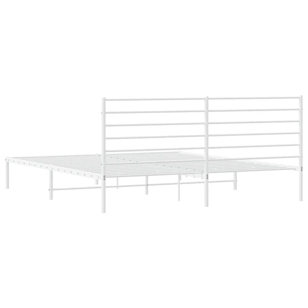Giroletto con Testiera Metallo Bianco 180x200 cm