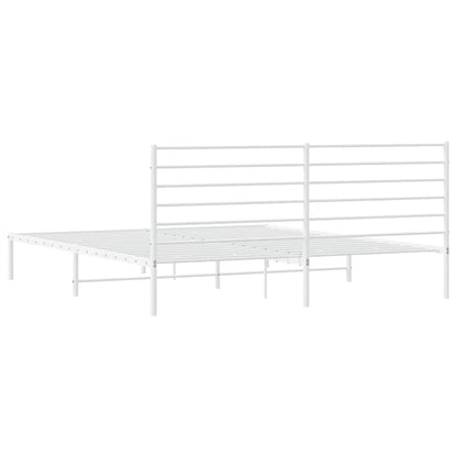 Giroletto con Testiera Metallo Bianco 180x200 cm