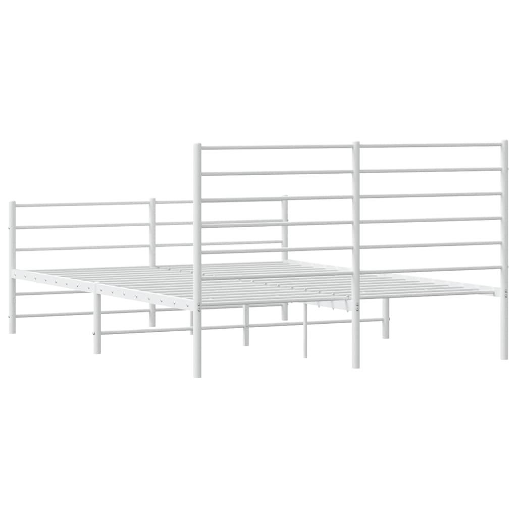 Giroletto con Testiera e Pediera Metallo Bianco 120x190 cm