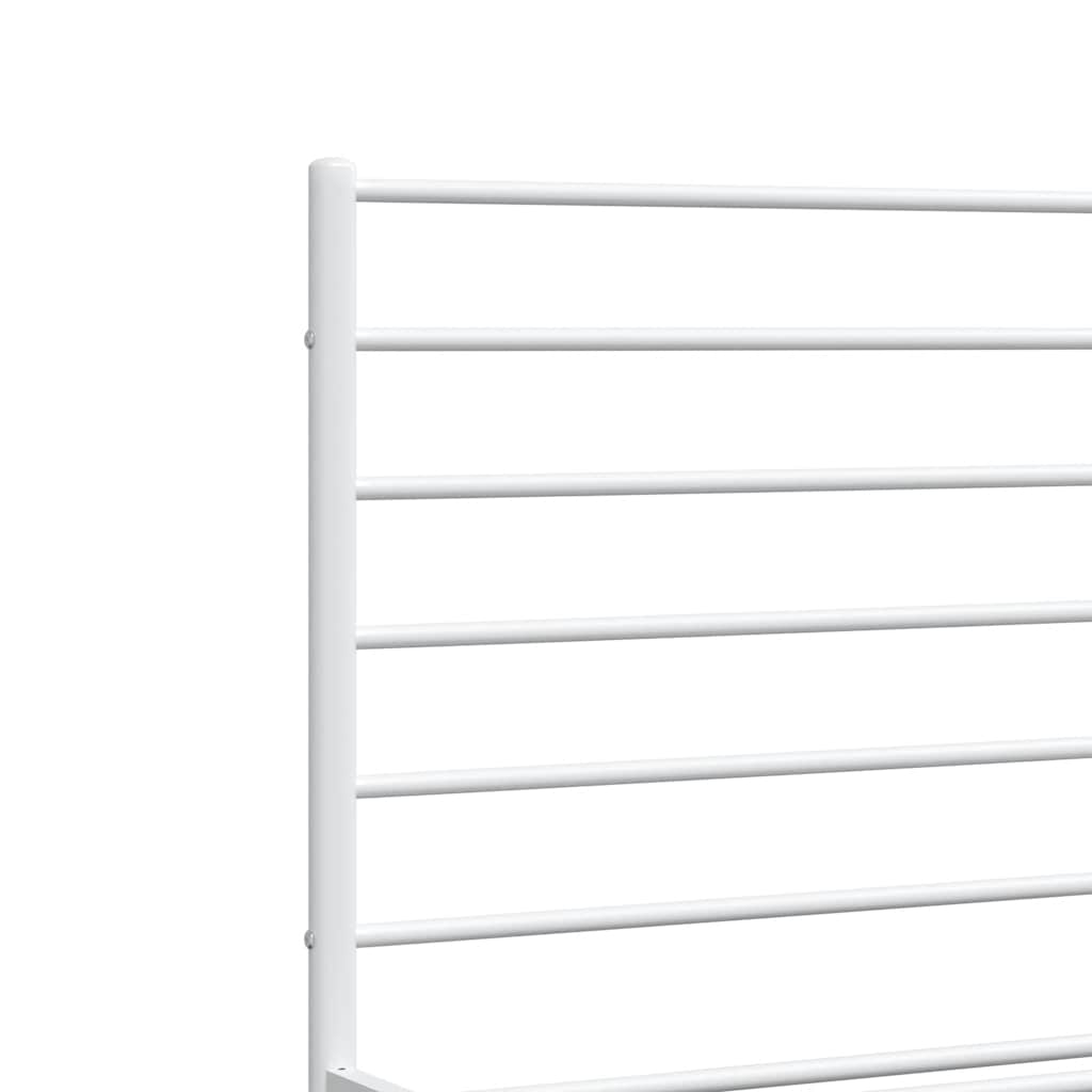 Giroletto con Testiera e Pediera Metallo Bianco 120x190 cm