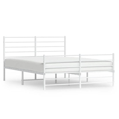 Giroletto con Testiera e Pediera Metallo Bianco 120x200 cm