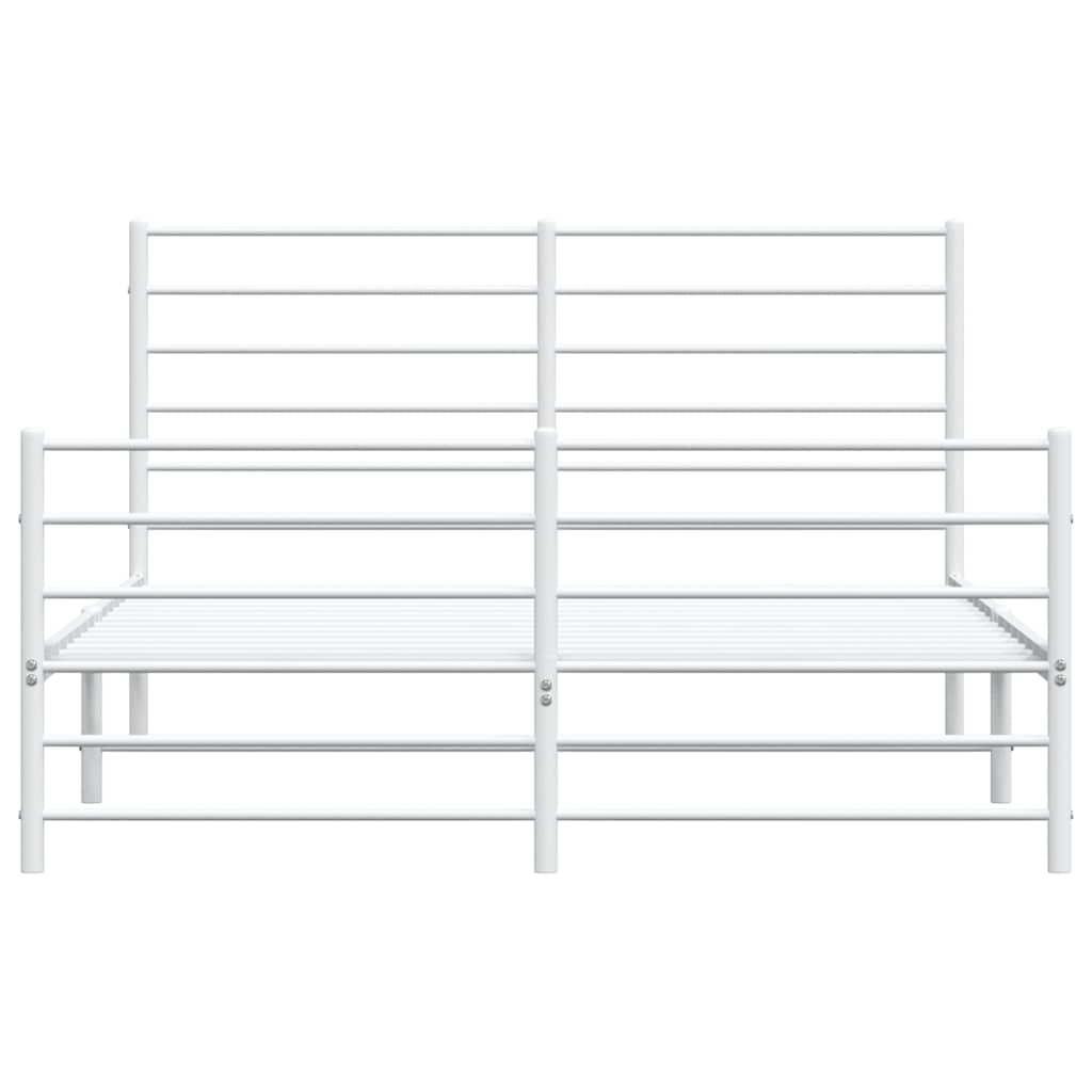 Giroletto con Testiera e Pediera Metallo Bianco 120x200 cm