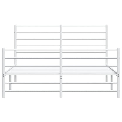 Giroletto con Testiera e Pediera Metallo Bianco 120x200 cm