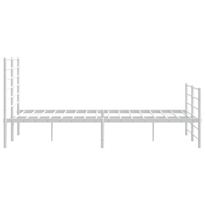 Giroletto con Testiera e Pediera Metallo Bianco 120x200 cm