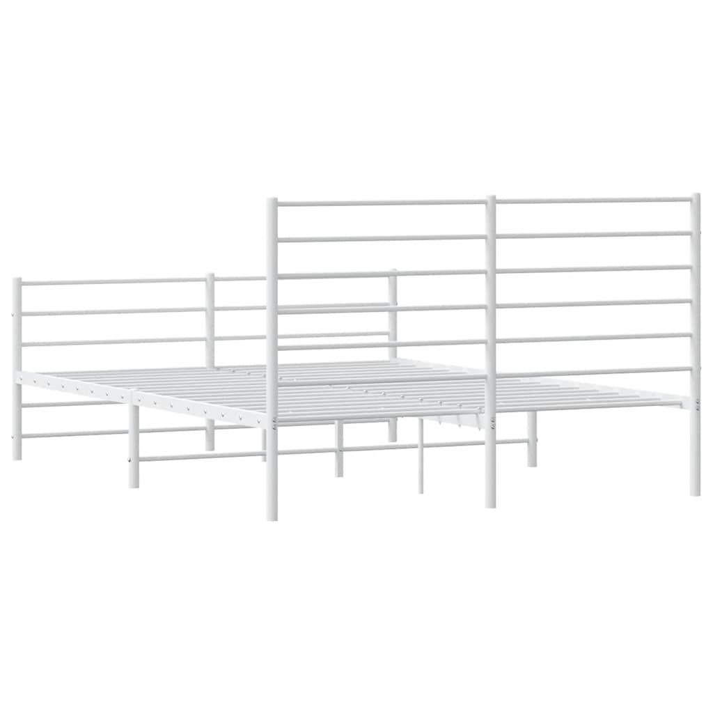 Giroletto con Testiera e Pediera Metallo Bianco 135x190 cm | homemem39