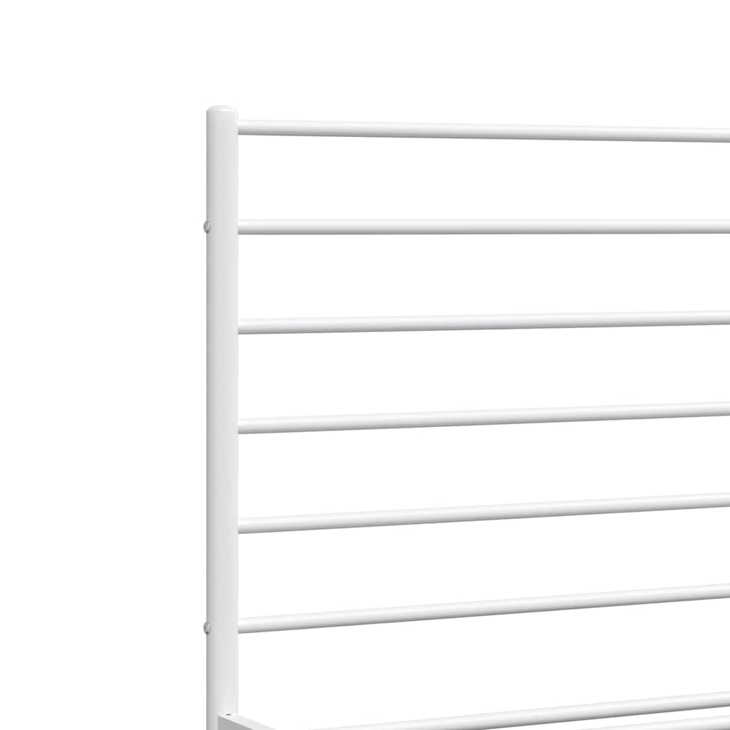 Giroletto con Testiera e Pediera Metallo Bianco 135x190 cm | homemem39
