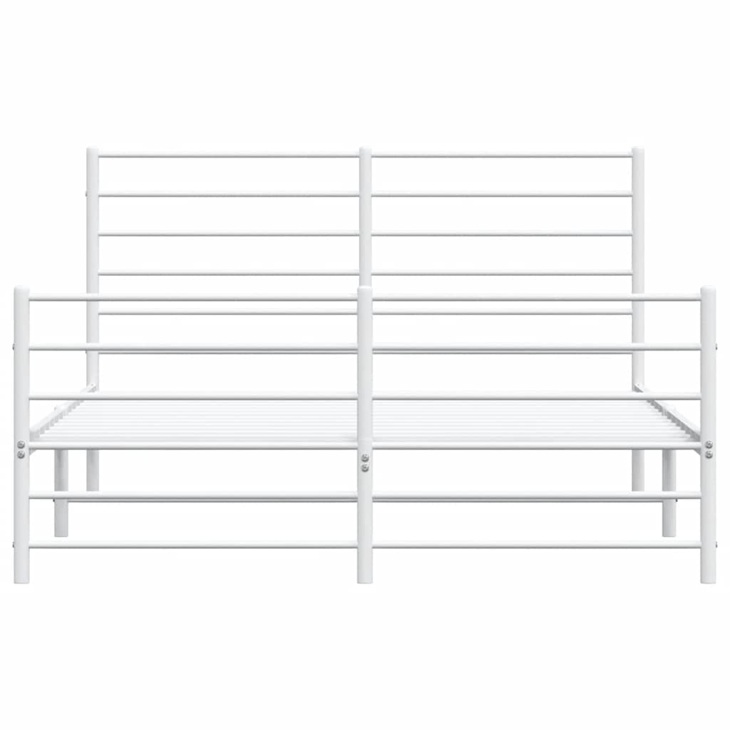 Giroletto con Testiera e Pediera Metallo Bianco 140x190 cm | homemem39