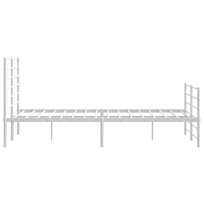 Giroletto con Testiera e Pediera Metallo Bianco 140x190 cm | homemem39