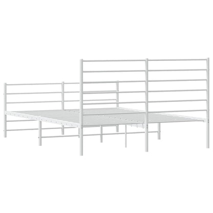 Giroletto con Testiera e Pediera Metallo Bianco 140x190 cm | homemem39