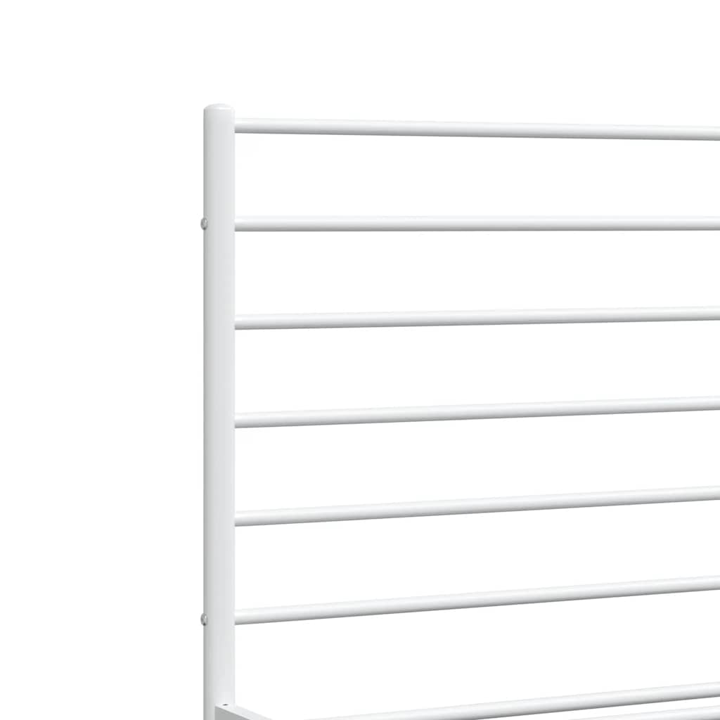 Giroletto con Testiera e Pediera Metallo Bianco 140x190 cm | homemem39