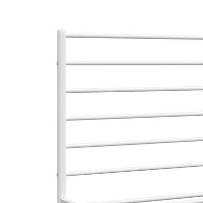 Giroletto con Testiera e Pediera Metallo Bianco 140x190 cm | homemem39