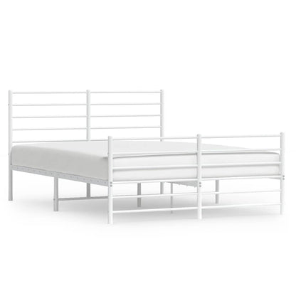 Giroletto con Testiera e Pediera Metallo Bianco 140x200 cm | homemem39