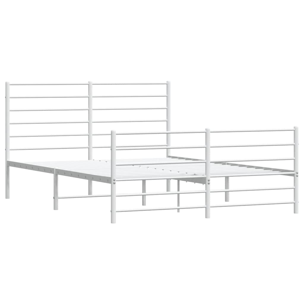 Giroletto con Testiera e Pediera Metallo Bianco 140x200 cm | homemem39