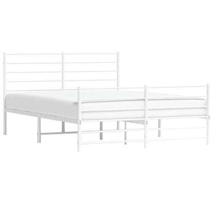 Giroletto con Testiera e Pediera Metallo Bianco 140x200 cm | homemem39