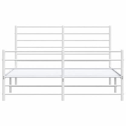 Giroletto con Testiera e Pediera Metallo Bianco 140x200 cm | homemem39