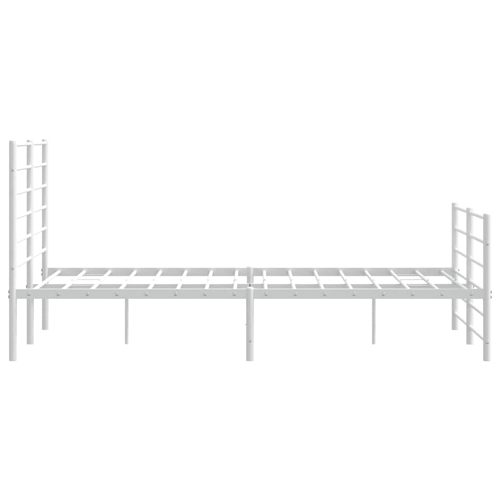 Giroletto con Testiera e Pediera Metallo Bianco 140x200 cm | homemem39