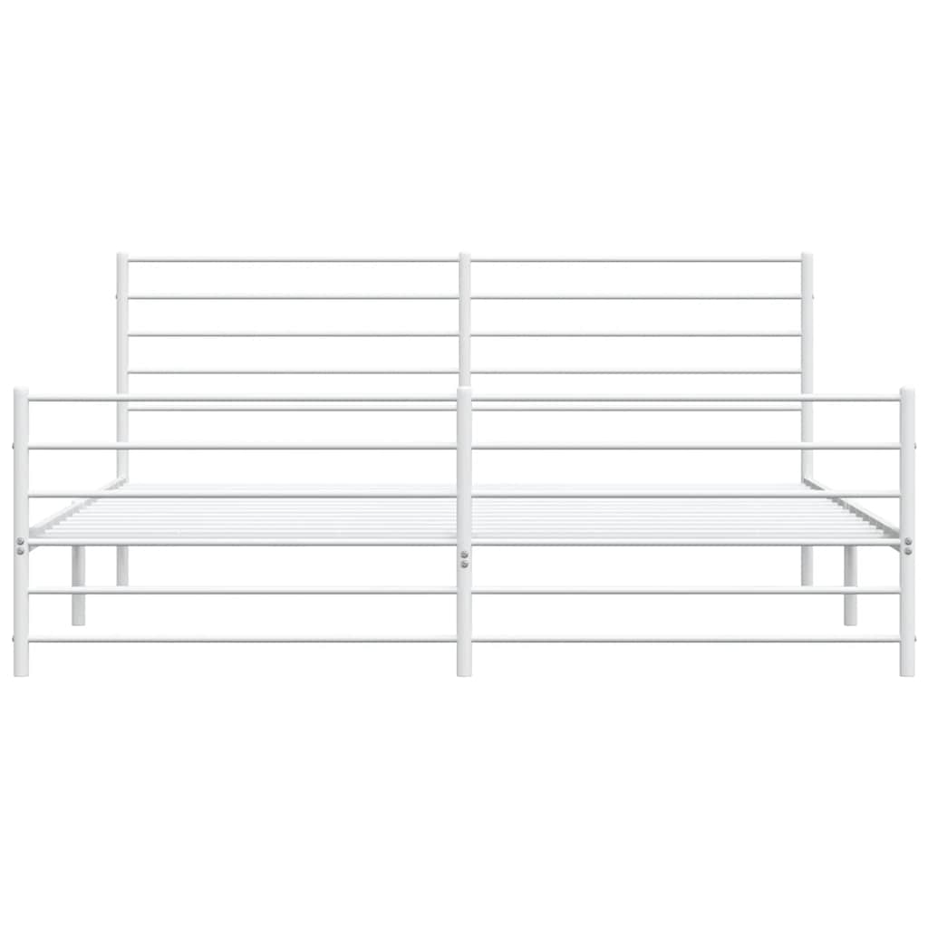 Giroletto con Testiera e Pediera Metallo Bianco 180x200 cm