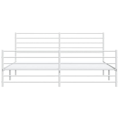 Giroletto con Testiera e Pediera Metallo Bianco 180x200 cm