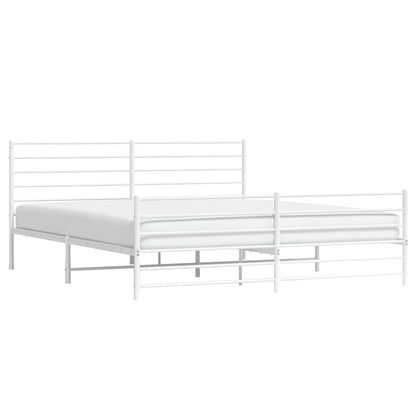 Giroletto con Testiera e Pediera Metallo Bianco 183x213 cm | homemem39