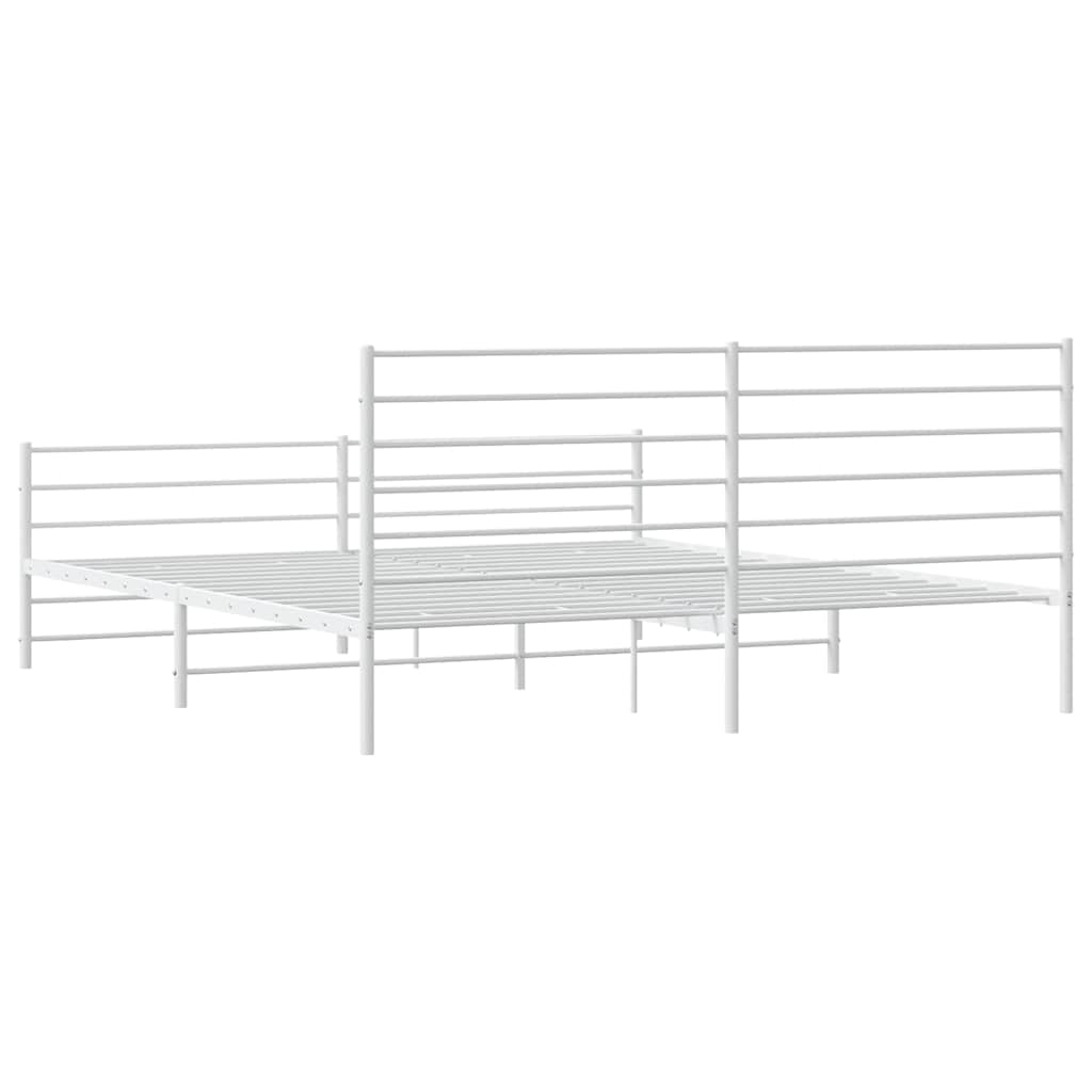 Giroletto con Testiera e Pediera Metallo Bianco 183x213 cm | homemem39