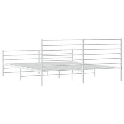 Giroletto con Testiera e Pediera Metallo Bianco 183x213 cm | homemem39