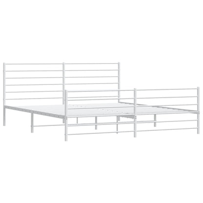 Giroletto con Testiera e Pediera Metallo Bianco 200x200 cm | homemem39