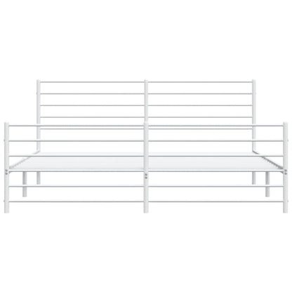 Giroletto con Testiera e Pediera Metallo Bianco 200x200 cm | homemem39
