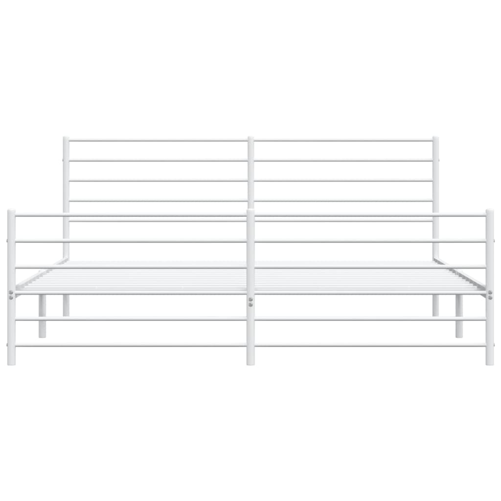 Giroletto con Testiera e Pediera Metallo Bianco 200x200 cm